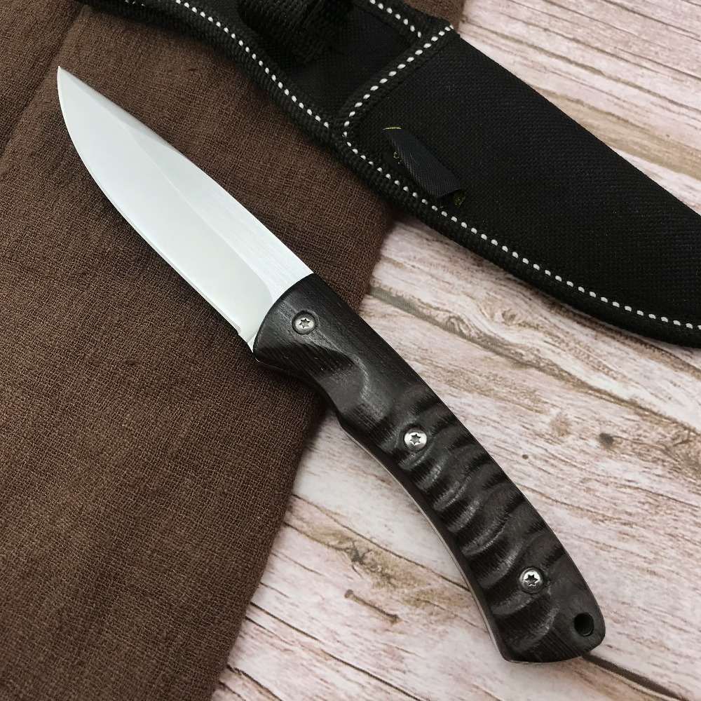 Hunting And Camping In Jungle - New Fixed Blade Hunting Knife Wood