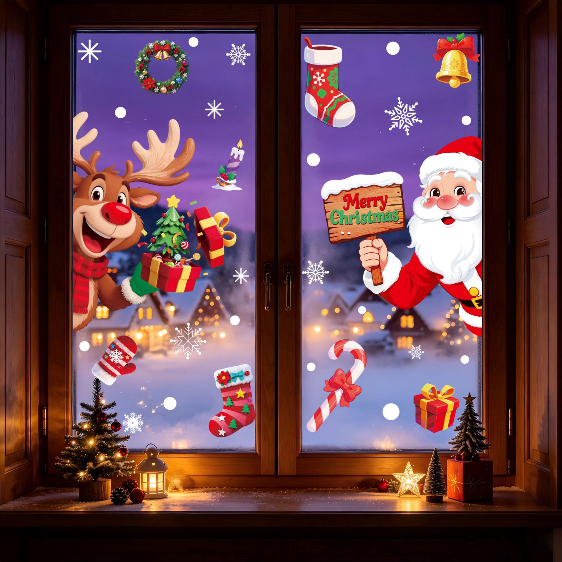 Christmas Static Glass Sticker - đánh giá và giá Elk Bugle Call